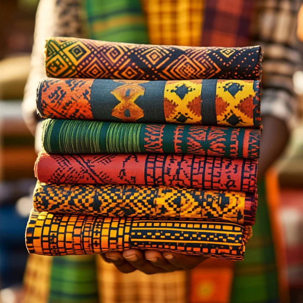 Folded luxury fabrics and textile imagery